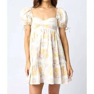 NEW OLIVACEOUS the penny mini dress in beige